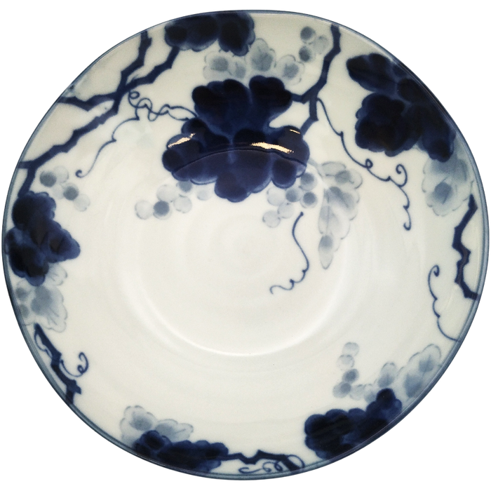 Blue Flower Vine Porcelain Bowl 17x5cm