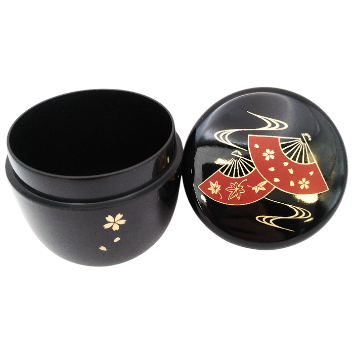 Natsume black matcha container 6.5 x 6.5 cm